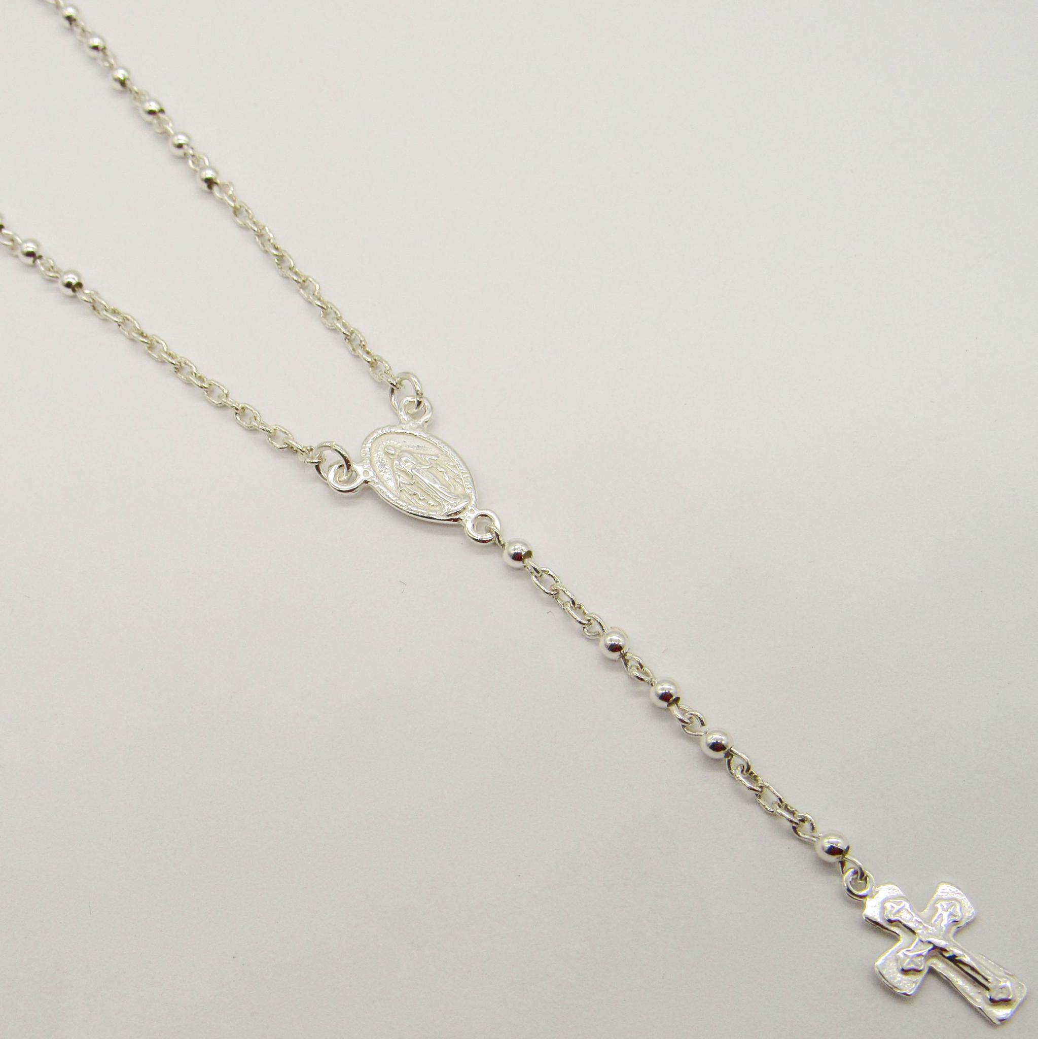 ROSARIO N°2x65CM CRUZ CRISTO /PLATA